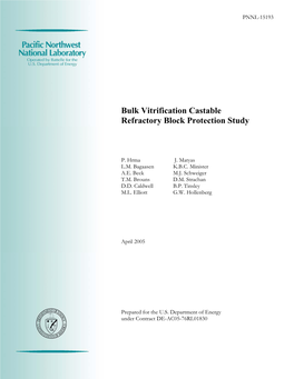 Bulk Vitrification Castable Refractory Block Protection Study