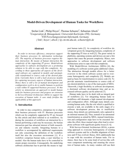 Model-Driven Development of Human Tasks for Workflows