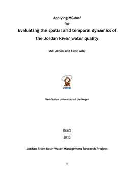 Evaluating the Spatial and Temporal Dynamics of the Jordan River Water Quality