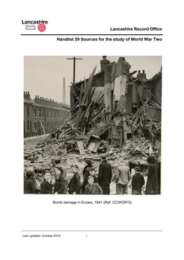 Bomb Damage in Eccles, 1941 (Ref: CC/WDP/3)
