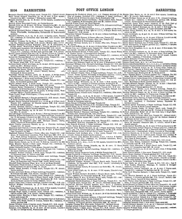 POST OFFICE LONDON BARRISTERS Benjamin Harold John, 5 Pump Court, Temple E C ; Oxford Circuit Bosanquet Sir Frederick Albert, K.C., J.P