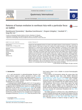 Patterns of Human Evolution in Northeast Asia with a Particular Focus on Salkhit