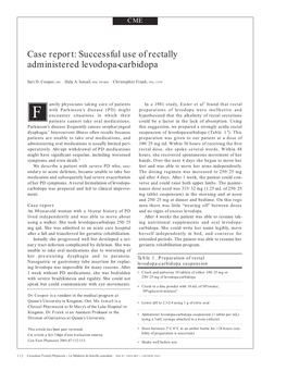 Case Report: Successful Use of Rectally Administered Levodopa-Carbidopa