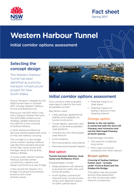 Western Harbour Tunnel Initial Corridor Options Assessment