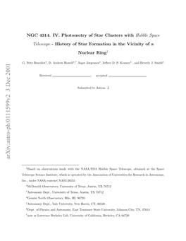 Arxiv:Astro-Ph/0111599V2 3 Dec 2001 N