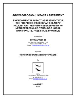 Archaeological Impact Assessment