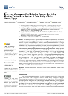 Reservoir Management by Reducing Evaporation Using Floating Photovoltaic System: a Case Study of Lake Nasser, Egypt