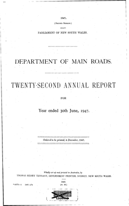 Department of Main Roads New South Wales, 1946-47