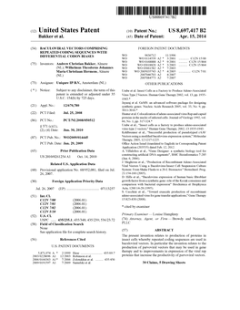 (12) United States Patent (10) Patent No.: US 8,697.417 B2 Bakker Et Al