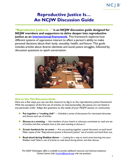 Reproductive Justice Is… an NCJW Discussion Guide