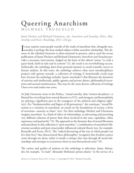 Queering Anarchism MICHAEL TRUSCELLO