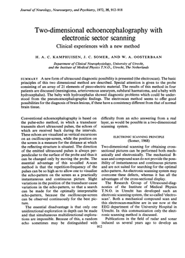 Two-Dimensional Echoencephalography with Electronic Sector Scanning Clinical Experiences with a New Method