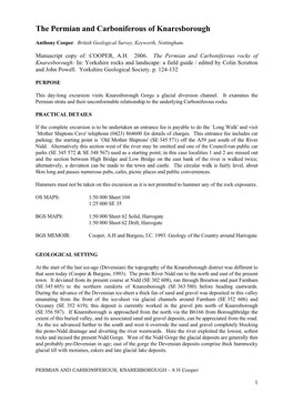 The Permian and Carboniferous of Knaresborough