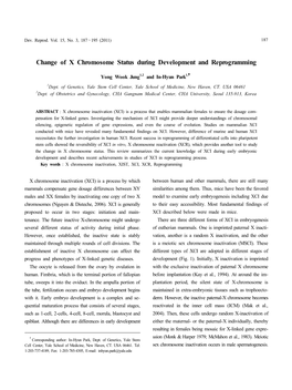 Change of X Chromosome Status During Development and Reprogramming