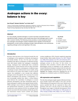 Androgen Actions in the Ovary 222:3 R141–R151 Review