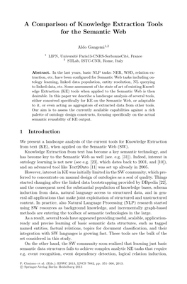 A Comparison of Knowledge Extraction Tools for the Semantic Web