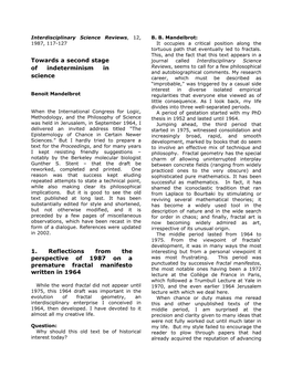 Towards a Second Stage of Indeterminism in Science