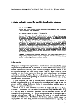 Attitude and Orbit Control for Satellite Broadcasting Missions