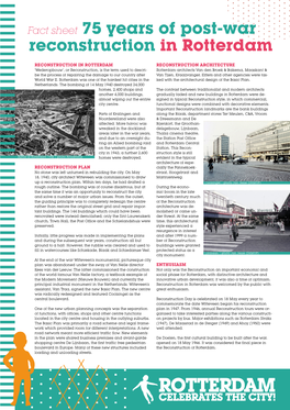 Fact Sheet 75 Years of Post-War Reconstruction in Rotterdam