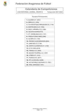 Calendario De Competición