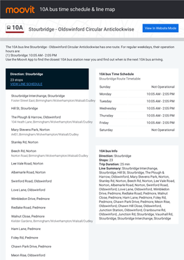 10A Bus Time Schedule & Line Route