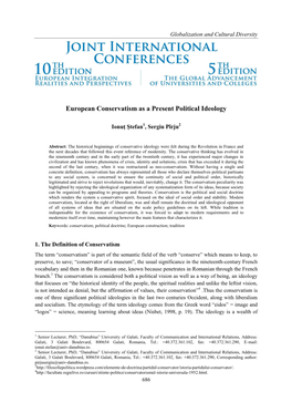 European Conservatism As a Present Political Ideology