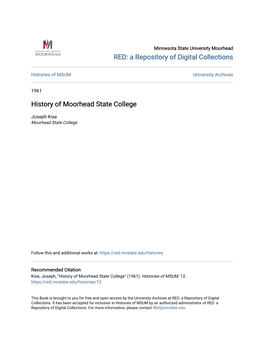 History of Moorhead State College