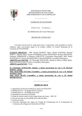 Republique Francaise Departement Du Haut-Rhin Arrondissement De Guebwiller