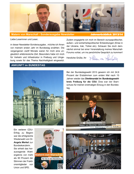 Sonderausgabe Newsletter ANKUNFT Im BUNDESTAG