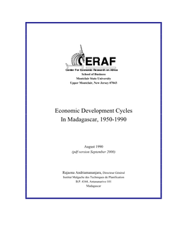 Economic Development Cycles in Madagascar, 1950-1990