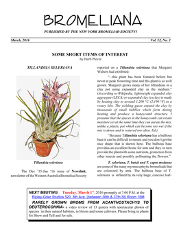 Bromeli Ana Published by the New York Bromeliad Society1