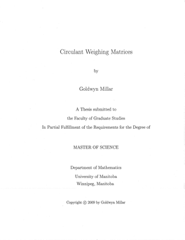 Circulant Weighing Matrices