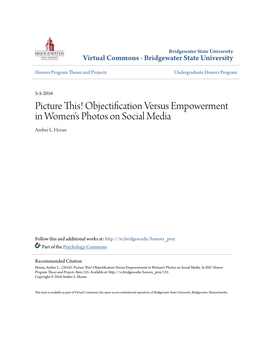 Objectification Versus Empowerment in Women's Photos on Social Media Amber L