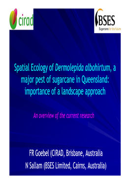 Of Sugarcane in Queensland: Importance of a Landscape Approach