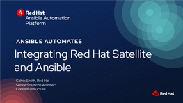 Integrating Red Hat Satellite and Ansible