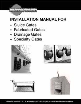 Waterman Installation Manual