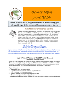 Senior News June 2016