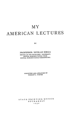 American Lectures