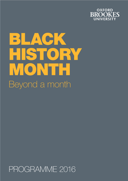 BLACK HISTORY MONTH Beyond a Month