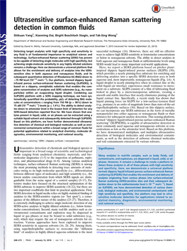 Ultrasensitive Surface-Enhanced Raman Scattering Detection in Common Fluids