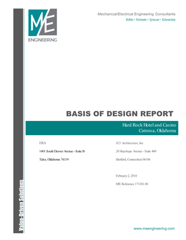 BASIS of DESIGN REPORT Hard Rock Hotel and Casino Catoosa, Oklahoma