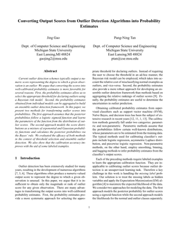 Converting Output Scores from Outlier Detection Algorithms Into Probability Estimates