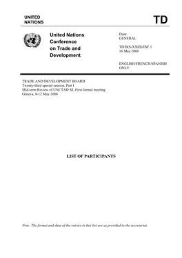 United Nations Conference on Trade and Development