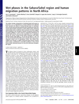 Wet Phases in the Sahara/Sahel Region and Human Migration Patterns in North Africa