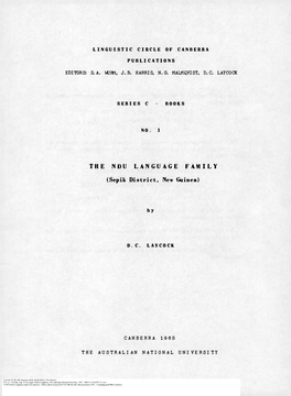 The Ndu Language Family (Sepik District, New Guinea)