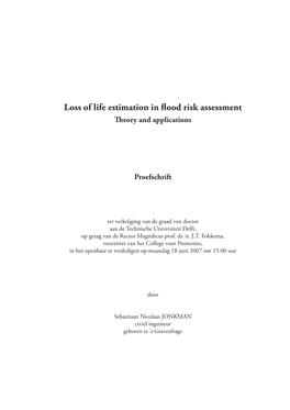 Loss of Life Estimation in Flood Risk Assessment