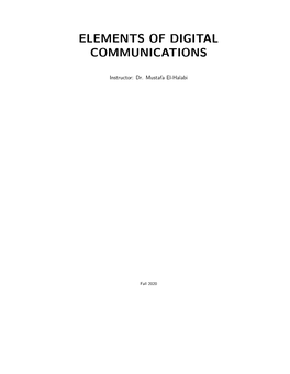 Elements of Digital Communications