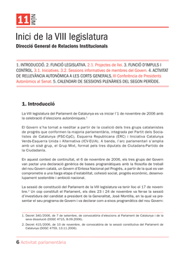 Inici De La VIII Legislatura Direcció General De Relacions Institucionals