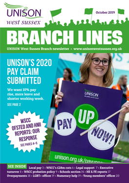 UNISON's 2020 Pay Claim Submitted
