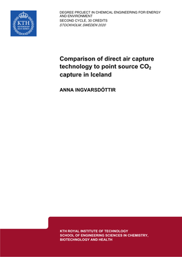 Comparison of Direct Air Capture Technology to Point Source CO2